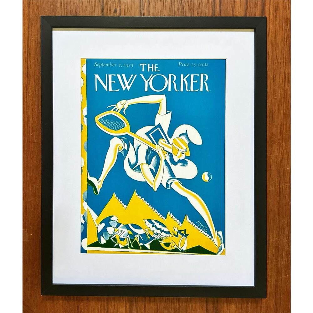 Framed 1925 The New Yorker Magazine September 5 Daugherty Tennis Beach